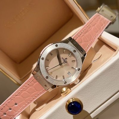 Hublot Lady 33mm Swiss Ronda Quartz Movement Pink Strap Replica Watch